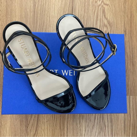 💕*NIB* Stuart Weitzman Merinda Black High Heel Sandal Women’s Size 6 💕 - Picture 4 of 11